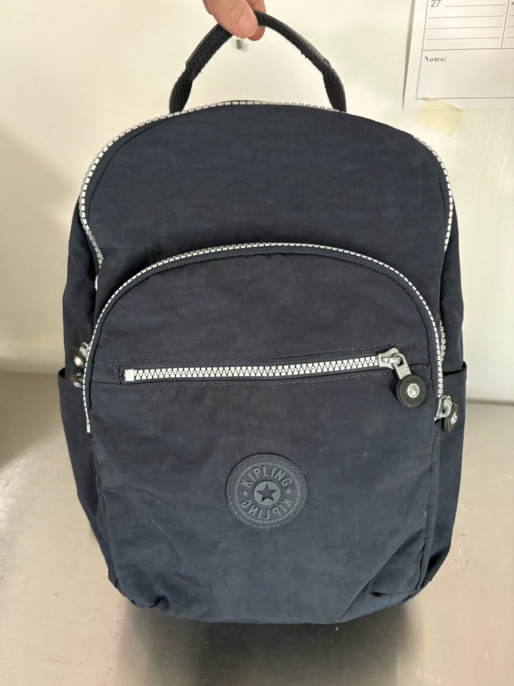 Kipling Seoul CLEAN small backpack true blue laptop like new but missing monkey